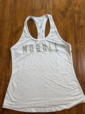 NOBULL White Racerback Logo Tank